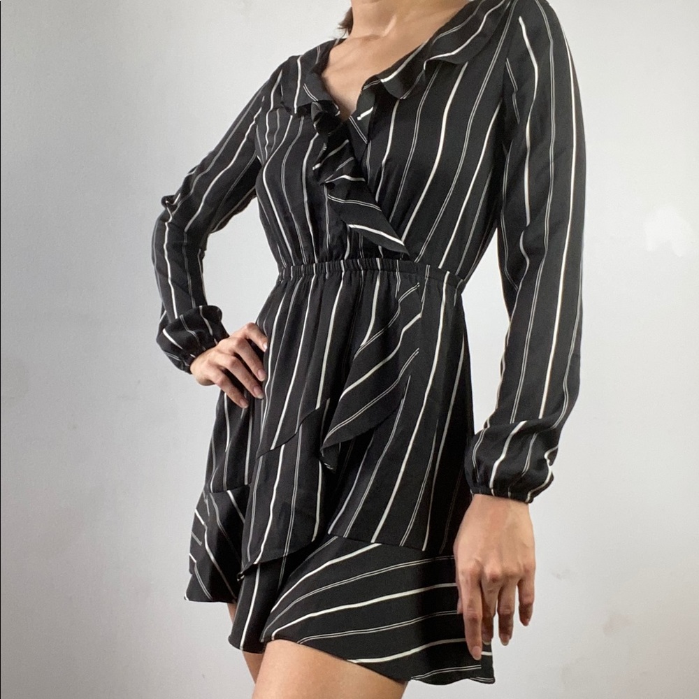 Striped wrap dress